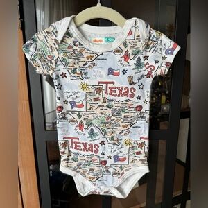Texas baby onesie short sleeve bodysuit pima cotton state souvenir austin dallas